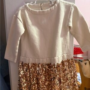 J. Crew Cream and Gold Kids Formal Dress